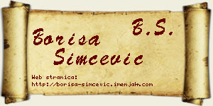 Boriša Simčević vizit kartica
